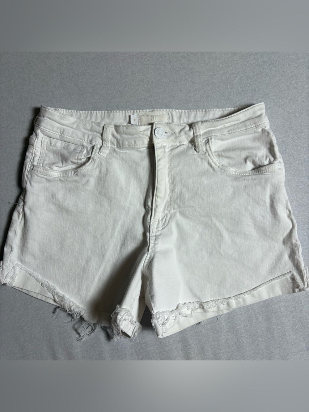 KUT HIGH RISE White DENIM JANE SHORTS SIZE 8